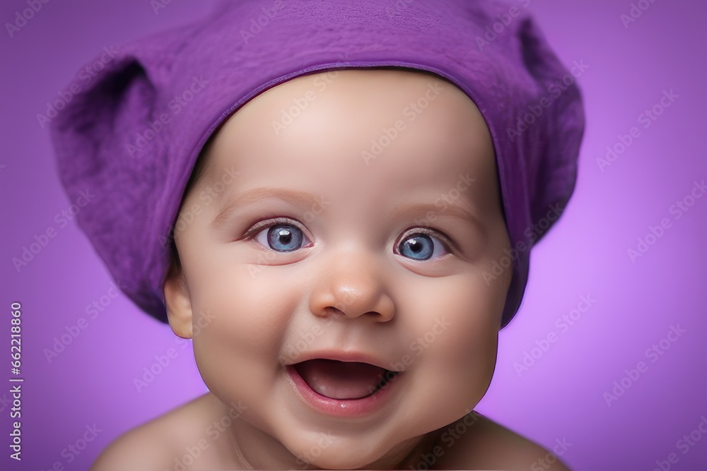 portrait of a child on purple background portrait of a child on purple background