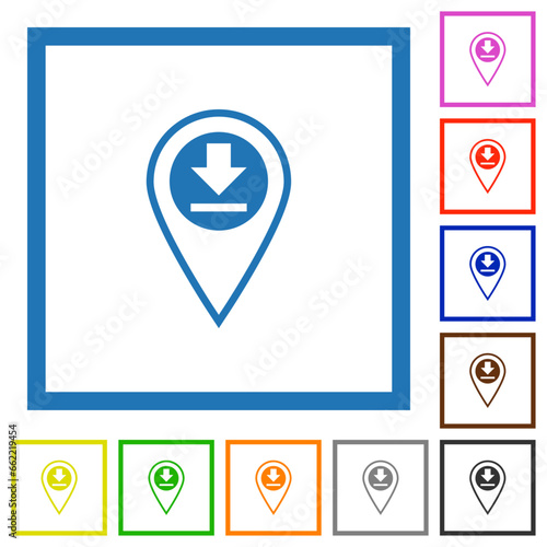 Free Download GPS location download flat framed icons - GFXLoad