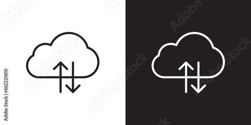 Cloud  thin line vector icon illustration photo