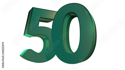 Green 3d numbers element for design