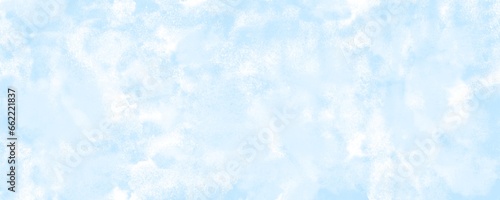 Winter light blue abstract background of watercolor blurred spots.