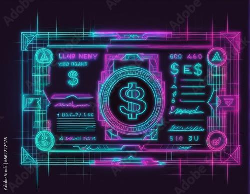 abstract dollar bill background with glowing lines and dots. digital technology and innovation concept. 3d rendering illustration abstract dollar bill background with glowing lines and dots. digital t