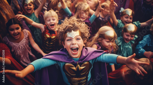 kid dressed as a super hero