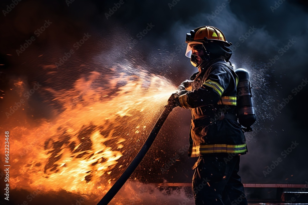 Fototapeta premium fireman in action