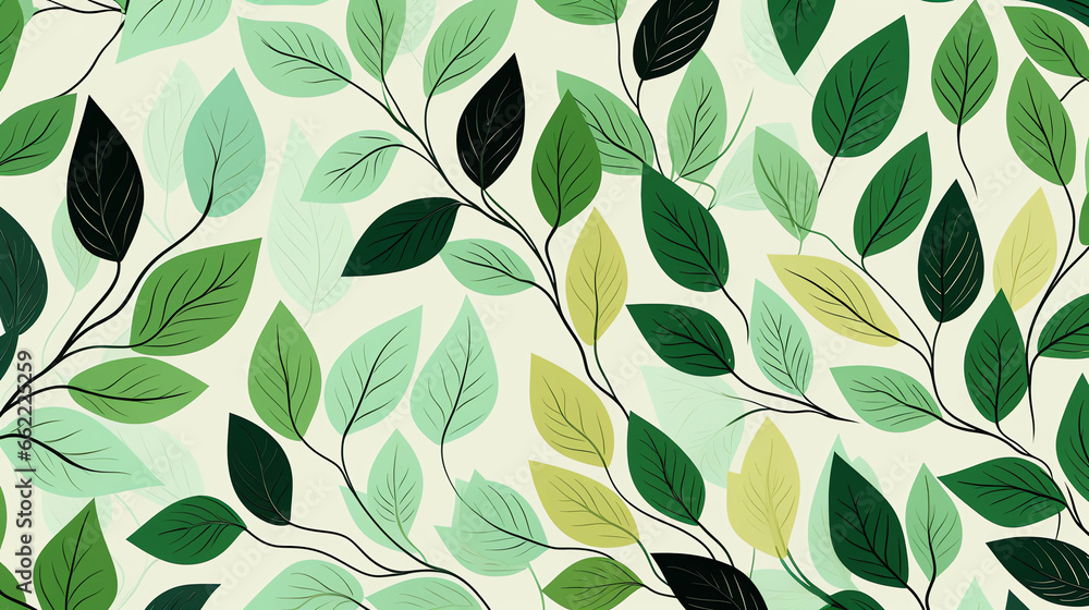 Green leaves pattern on white background Green leaves pattern on white background