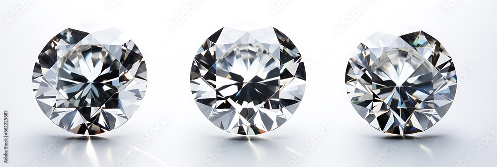 diamonds on a white background. 3d rendering 3d illustration diamonds on a white background. 3d rendering 3d illustration