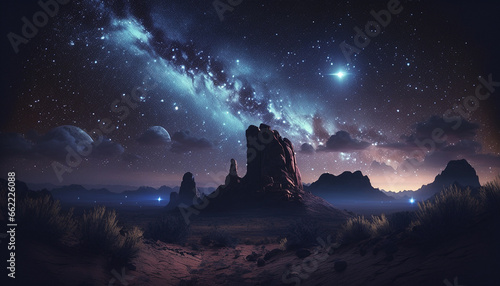 Bule sky with stars paradox image Ai generated art