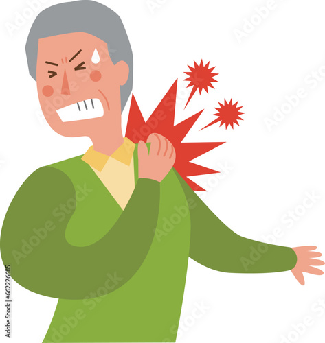 肩が痛い高齢男性