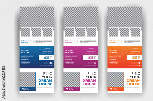 Real Estate business agency roll up standee banner template 