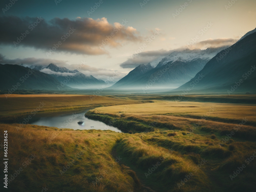 beautiful landscape background Generative AI