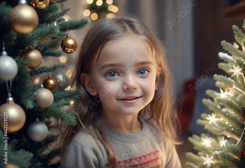 cute little girl in the Christmas tree little cute girl in Christmas tree cute little girl in the Christmas tree