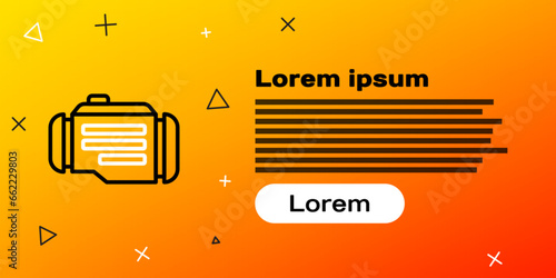 Line Check engine icon isolated on yellow background. Colorful outline concept. Vector