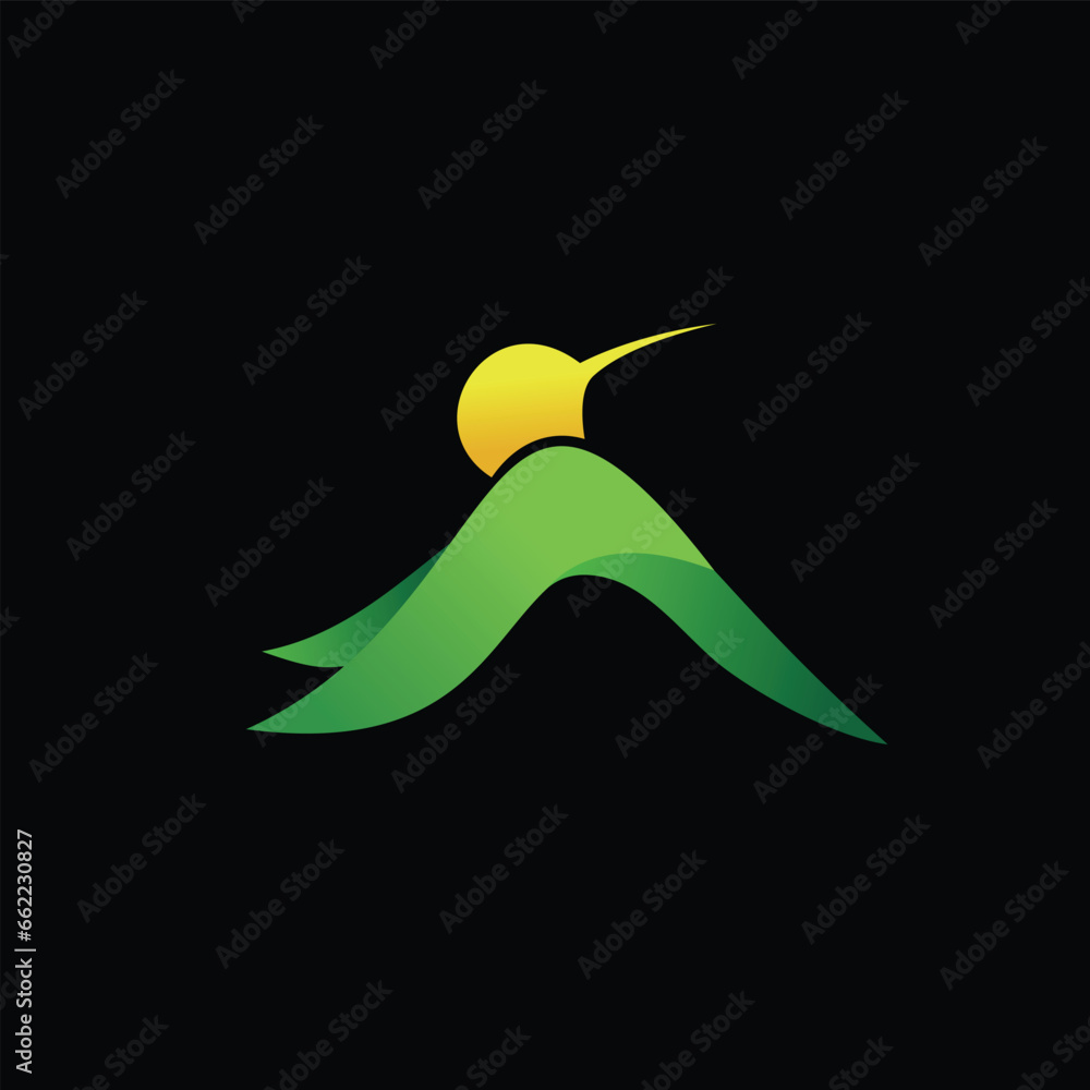 bird logo with a mountain shape concept bird logo with a mountain shape concept