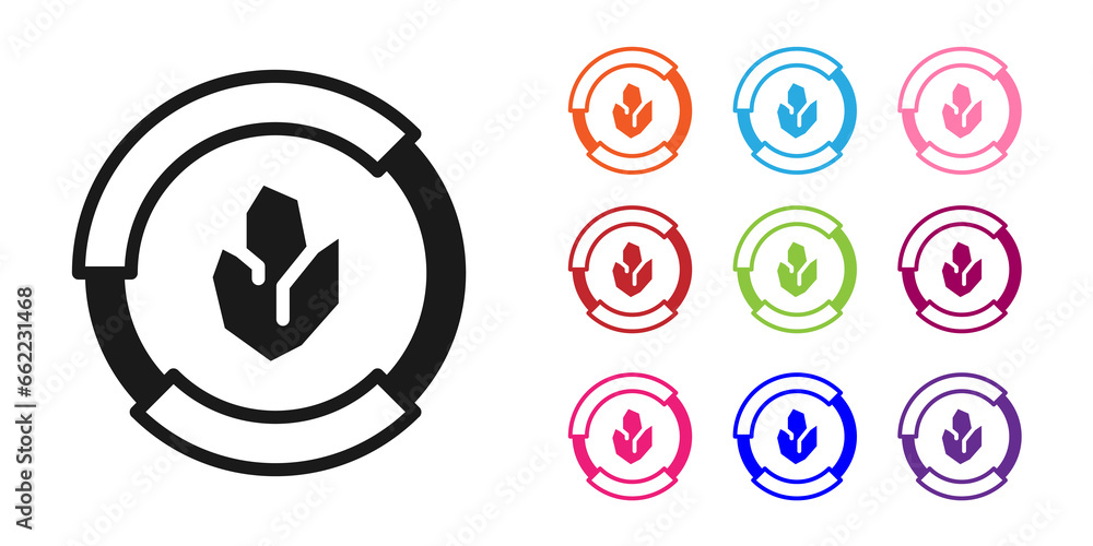 Black Agricultural soil test and results icon isolated on white background. Digital soil analysis. Set icons colorful. Vector Black Agricultural soil test and results icon isolated on white background. Digital soil analysis. Set icons colorful. Vector