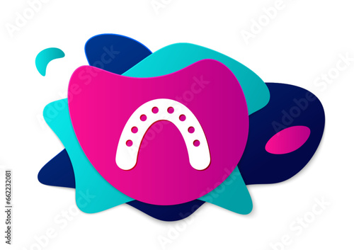 Color Mouth guard boxer icon isolated on white background. Abstract banner with liquid shapes. Vector