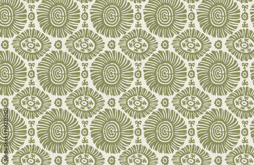 Digital seamless pattern block print batik vector Ajrakh
