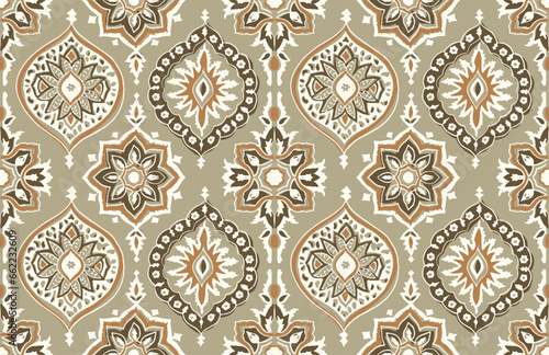 Digital seamless pattern block print batik vector