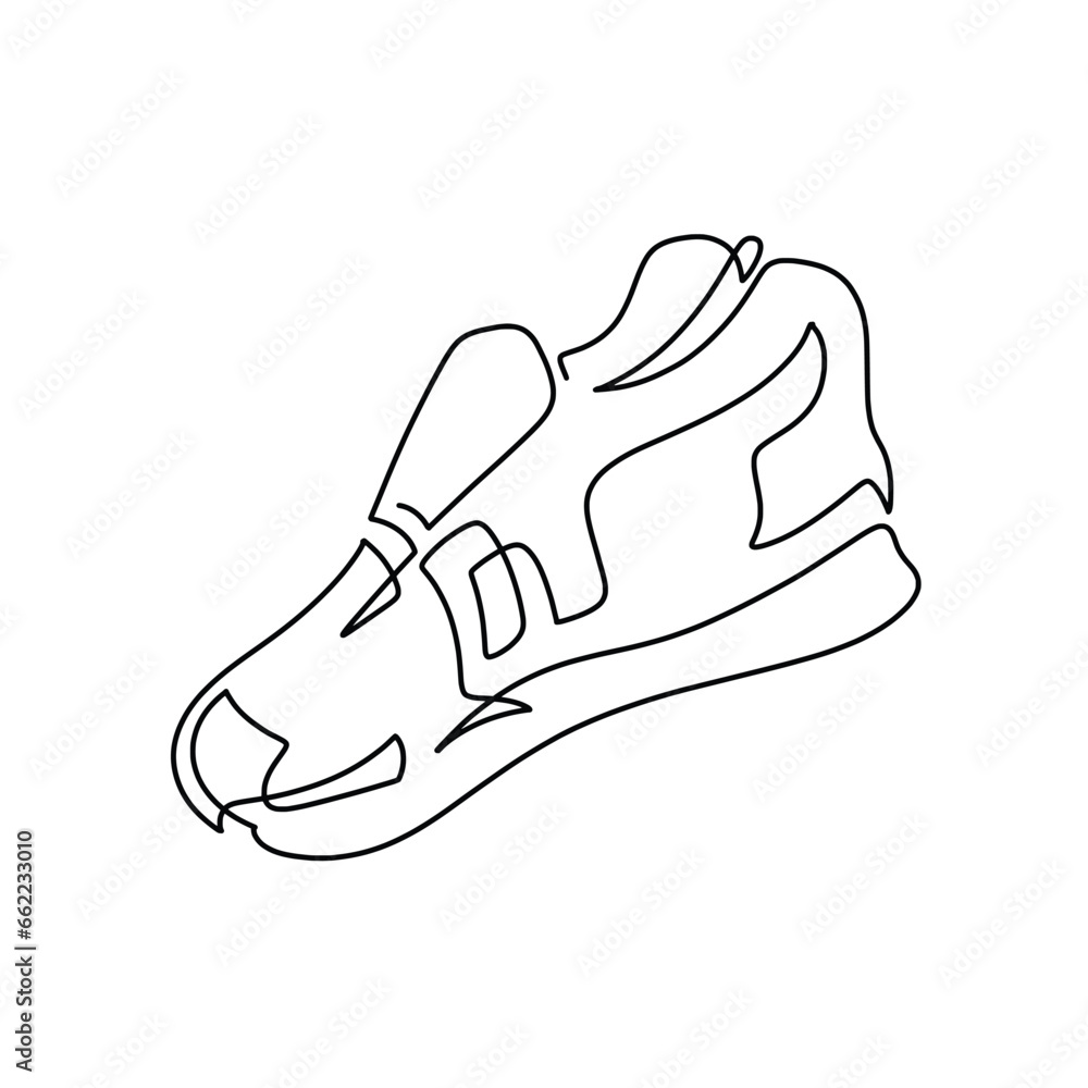 Vector continuous one line shoe illustration Vector continuous one line shoe illustration