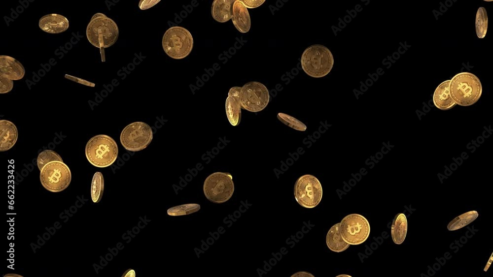 Falling bitcoin alpha channel video 
