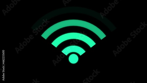 Animation of WIFI warless signal, isolated on transparent background with alpha channel.
 photo