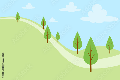 Green field and blue sky