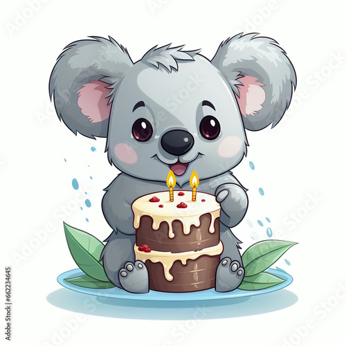 Celebrating Koala Vector Illustration photo