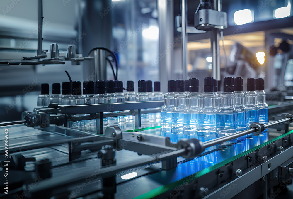 Fototapeta premium Vaccine blisters being created in a laboratory. AI generative.
