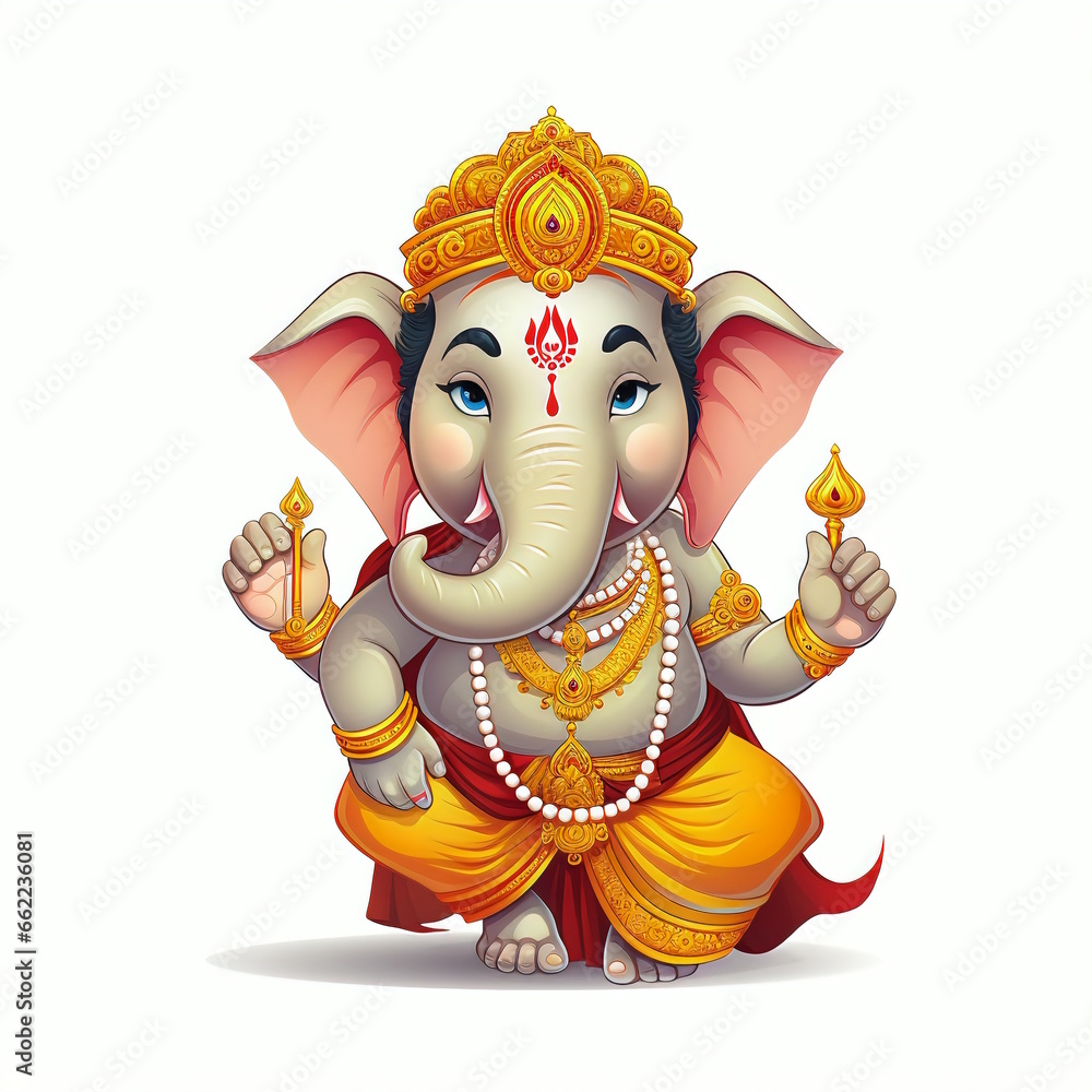 Fototapeta premium Ganesha Cartoon Vector