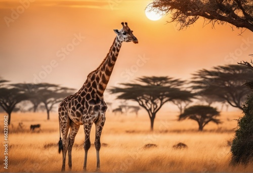 giraffe in the savanna giraffe in the savanna giraffe in the savannah of Kenya