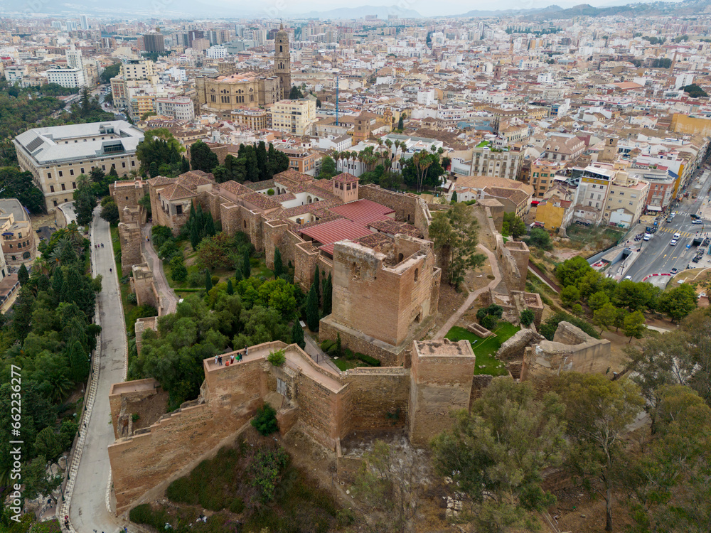 vista de la bonita alcazaba de época islámica de la ciudad de Málaga, Andalucía