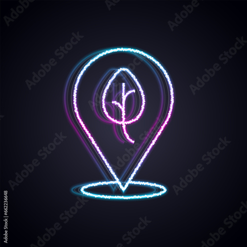 Glowing neon line Vegan food diet icon isolated Glowing neon line background. Organic, bio, eco symbol. Vegan, no meat, lactose free, healthy, fresh and nonviolent food. Vector