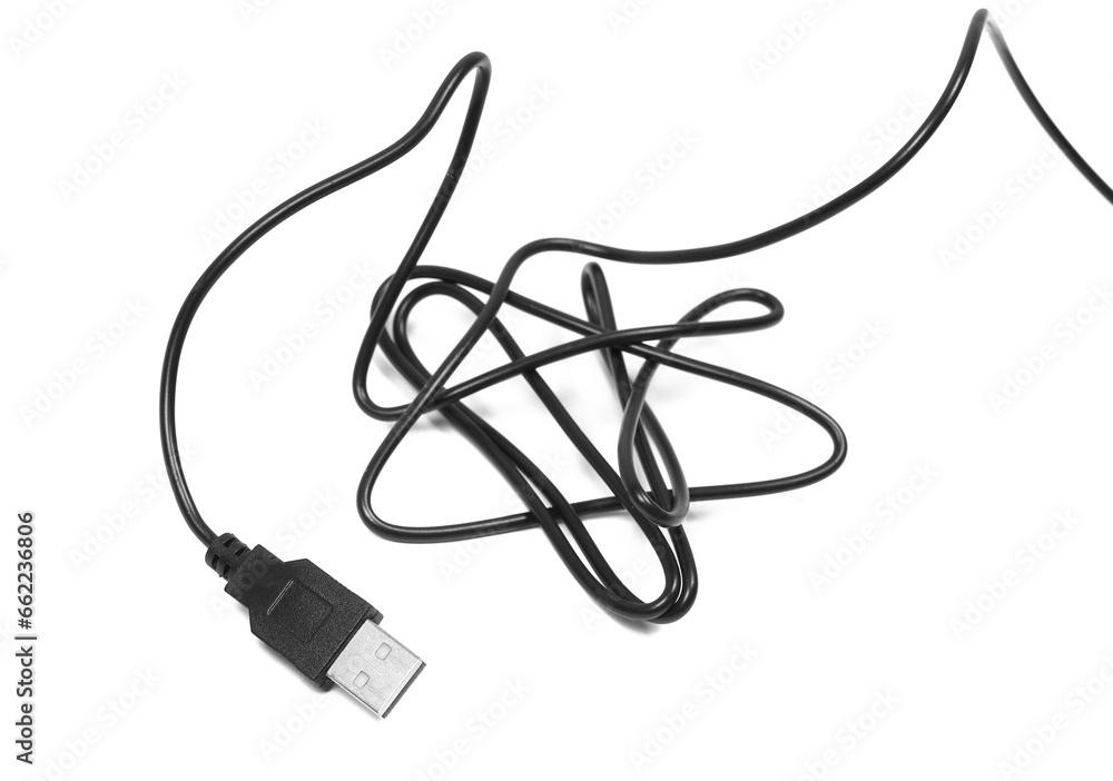 Usb cabal isolated on white, top view Usb cabal isolated on white, top view