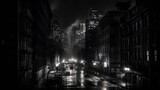 night, street, city, architecture, building, light, lights, europe, dark, town, winter, evening, road, travel, old, christmas, cityscape, urban, italy, house, alley, traffic, generative ai