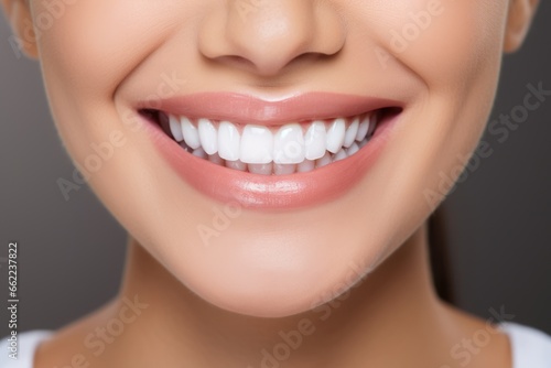 Healthy Teeth and Confident Smile of a Young Woman. Dental Care and Whitening Concept