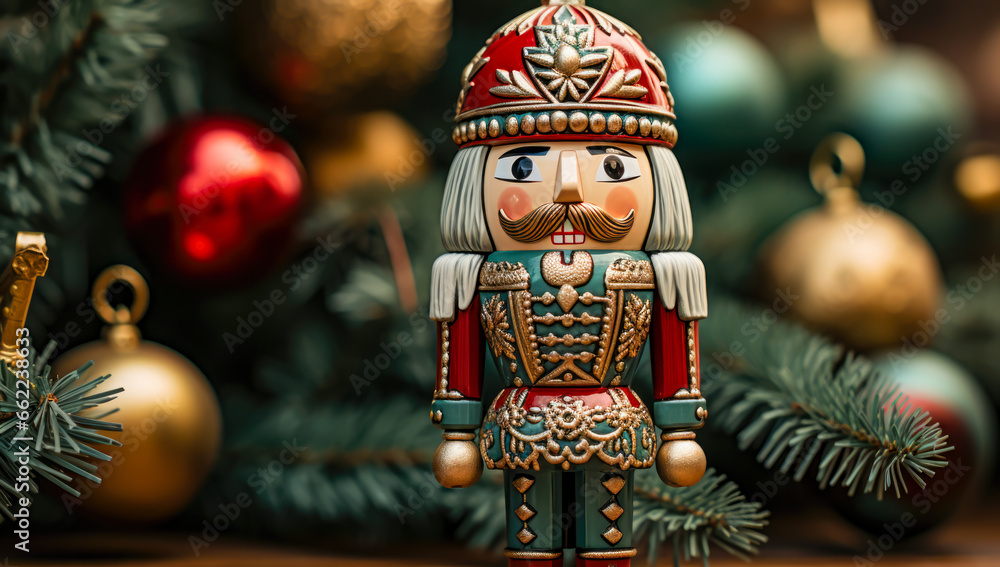 a nutcracker close-up, christmas, presents, christmas spirit, santa claus, familiy, tree,