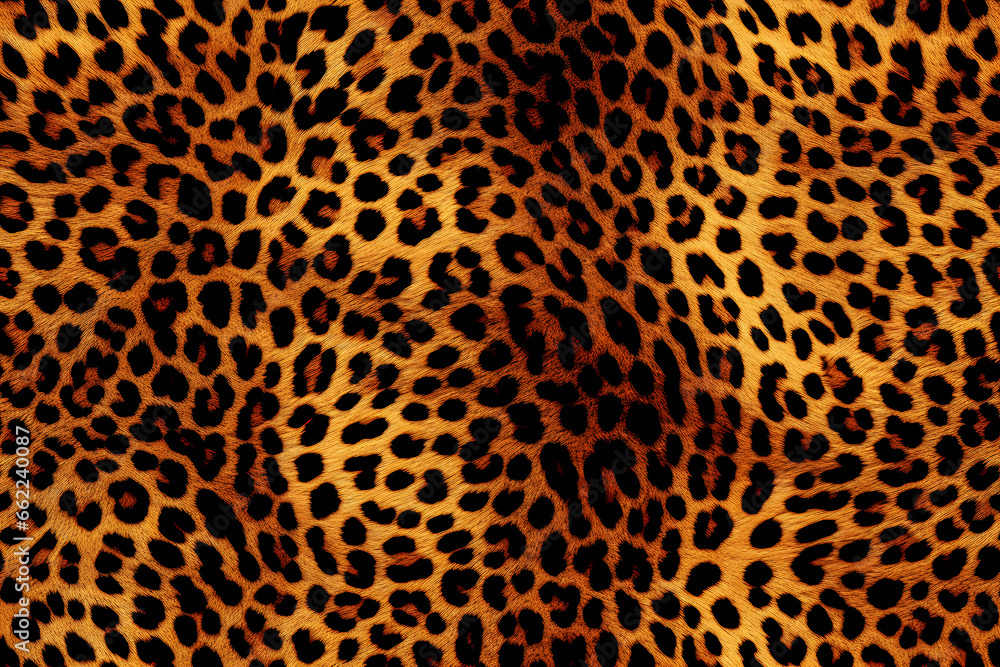Leopard Skin Print Seamless Pattern Background - obrazy, fototapety, plakaty 