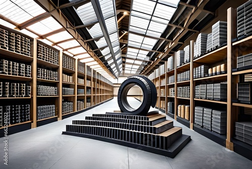 The tire manufacturing art in a tire factory photo