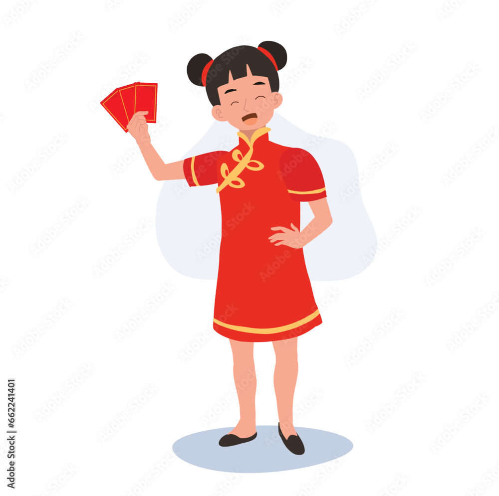 Cute Little Boy in Traditional Chinese Attire Holding Red Envelope. Happy Chinese new year. Cute Little Boy in Traditional Chinese Attire Holding Red Envelope. Happy Chinese new year.
