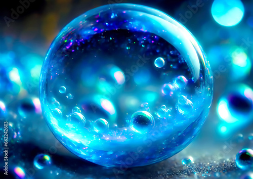 Wallpaper Mural 抽象的な青い水と気泡 Torontodigital.ca