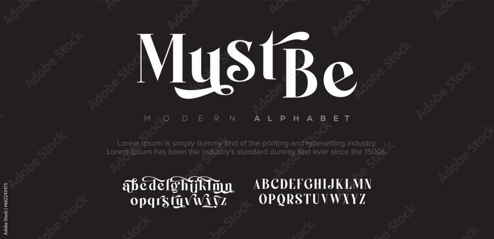 Must a modern alphabet lowercase font. minimalist typography vector illustration design