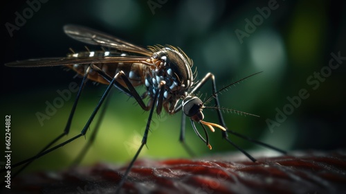 A close-up of the dengue fever mosquito