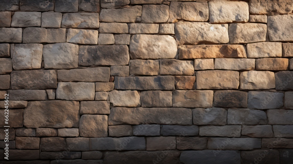 Textured stone wall casts intriguing shadows Textured stone wall casts intriguing shadows