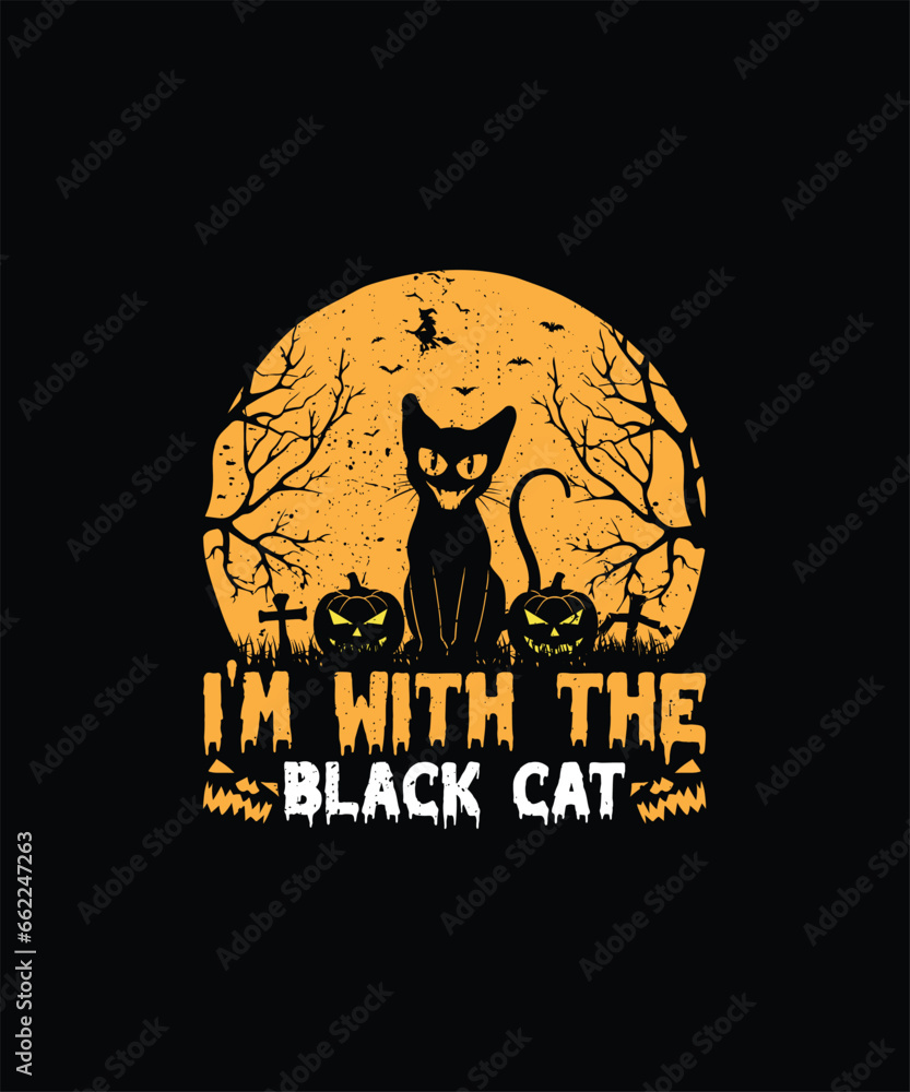 I’M WITH THE BLACK CAT Pet t shirt design