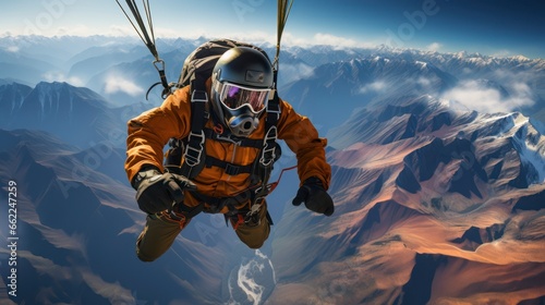 Adrenaline Altitudes. Merging Adventure Travel and Skydiving Exhilaration. Generative AI photo