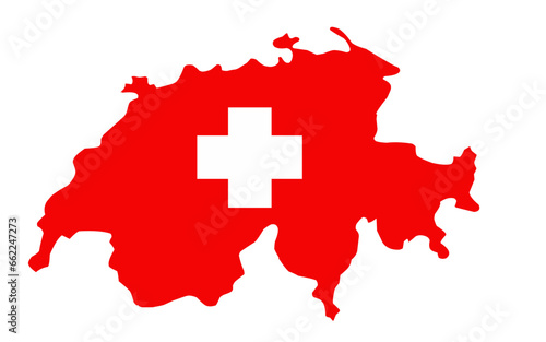 map of switzerland with flag colors