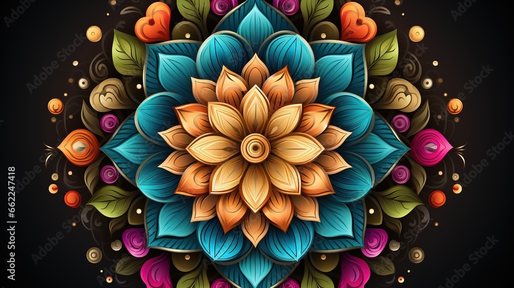 Mandala Design Concept, A Beautiful Illustration for Rangoli Mandala Design Concept, A Beautiful Illustration for Rangoli