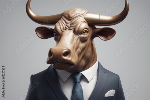 3d rendered illustration of bull with head and bull. business bull concept. 3d illustration 3d rendered illustration of bull with head and bull. © Shubham
