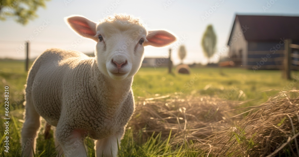 Obraz premium The Essence of Farm Animals and the Beauty of Countryside Living. Generative AI
