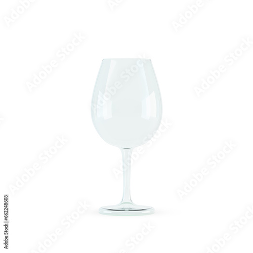 Glass wine glass, 3D render.
