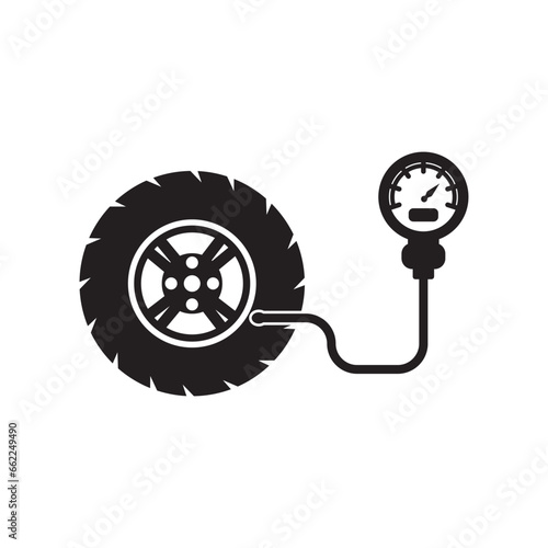 Tire pressure gauge icon logo vector illustration design template.